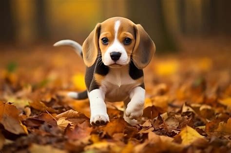 Premium AI Image | Cute Beagle Playing Outdoor And Copy Space