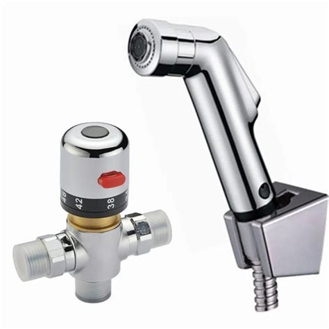 2 function Handheld Bidet Sprayer Kit Set Thermostatic Mixer Valve ...