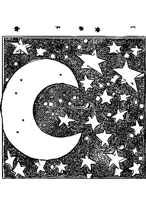 Night Sky Coloring Page · Creative Fabrica