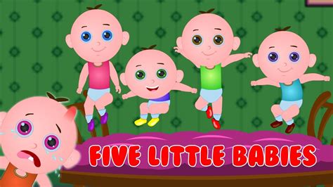 Five Little Babies jumping on the Bed | Babies Fun | Five Little Babies ...