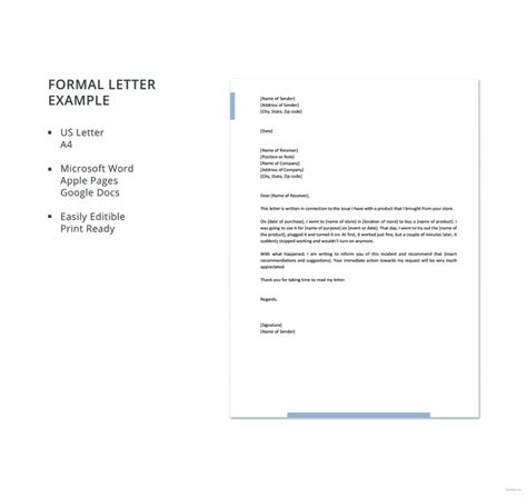 32+ Formal Letter Templates - PDF, DOC | Free & Premium Templates