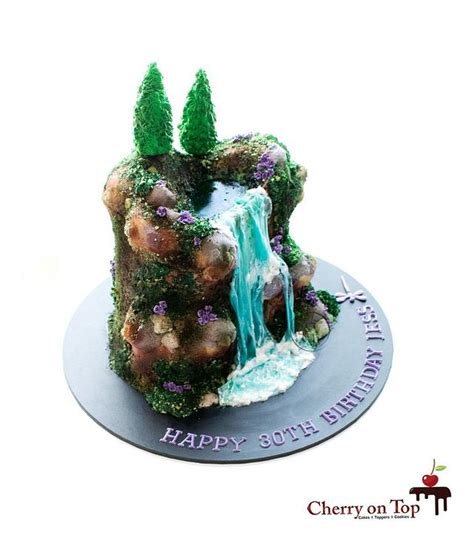 Waterfall cake 🧚‍♀️🎂💜💙💚 - Decorated Cake by Cherry on Top - CakesDecor