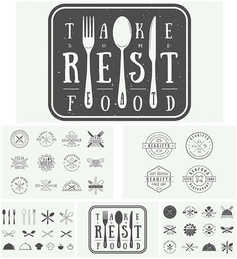 Set of vintage restaurant logotypes | Free download