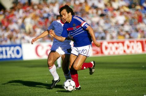 Michel Platini 6/1984 6/1984 European nations cup semi-finalFrance vs PortugalMichel Platini of ...