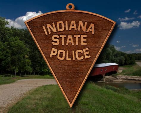 Wooden Indiana State Police Badge or Patch Ornament | Etsy