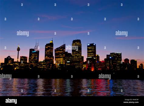 Sydney skyline by night Stock Photo - Alamy