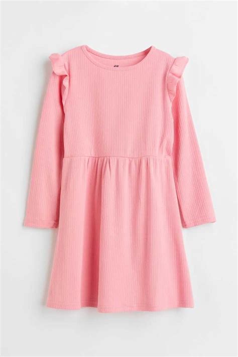 H&M Clothing Black Friday Sale - Ribbed Jersey Dress Kids Light Pink