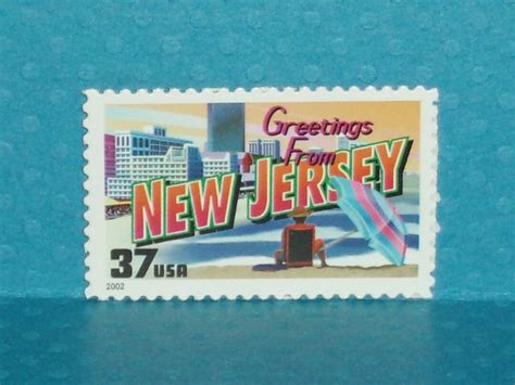 FIVE 37c greetings From New Jersey Vintage United States Postage Stamps No. 3725 Mailings ...