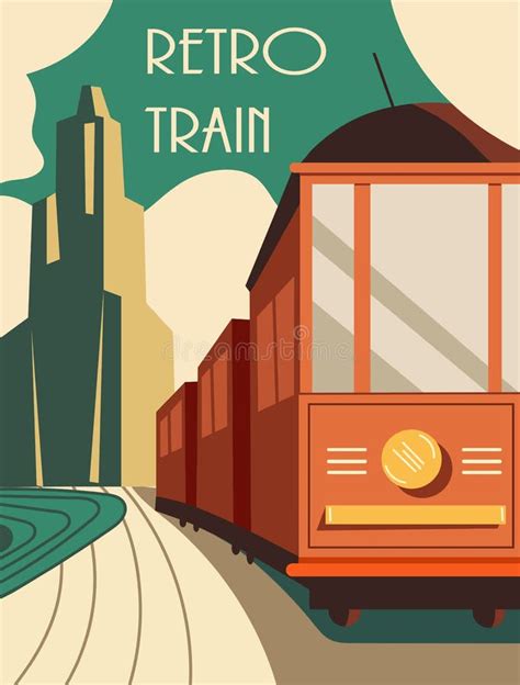 Vintage train stock vector. Illustration of track, image - 36209479