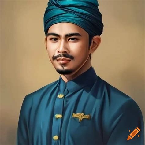 Portrait of an indonesian man in traditional attire