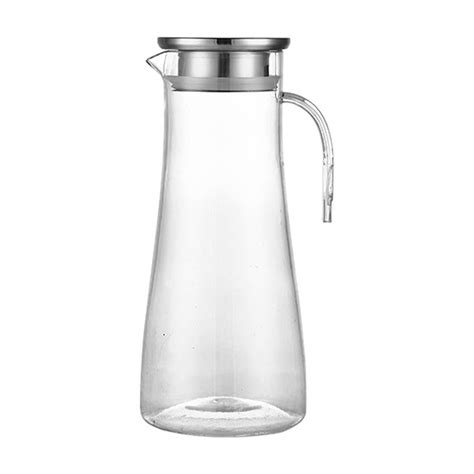 Hanyhaptpitcher Glass Pitcher with Handle and Lid 61.5 Oz Handmade ...