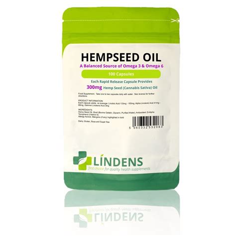 Hemp Seed Oil Capsules - 300mg (100 Capsules)