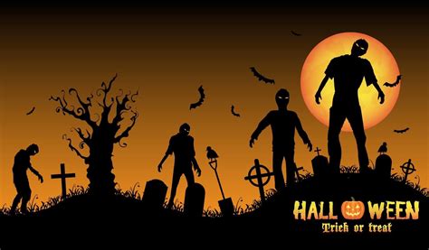 halloween zombies in a graveyard 2285757 Vector Art at Vecteezy