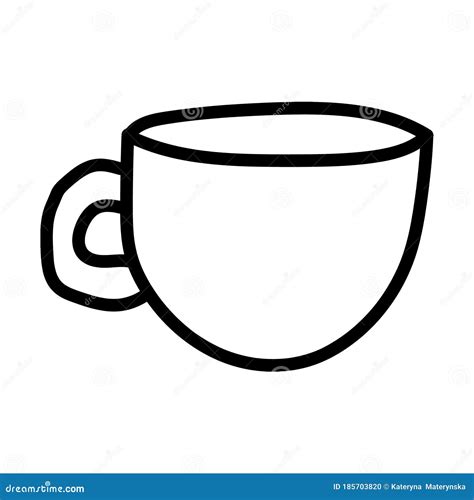 Vector Sketch Illustration. Cup of Coffee. Cup Outline on a White ...