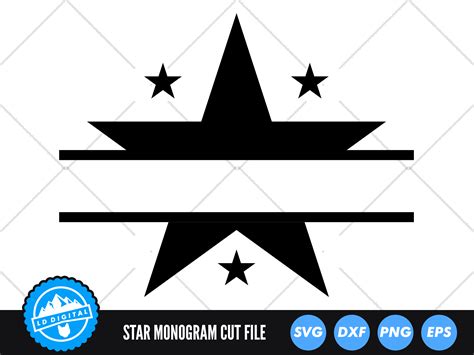 Star Monogram SVG | Star Cut File | Star Frame Cut File By LD Digital ...