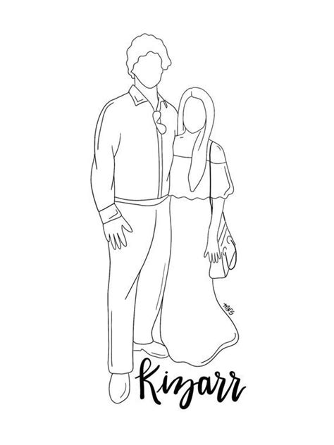 Couple Outline, One to Two People Outline Drawing, Two Person Sketch ...