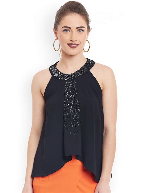 Buy Kazo Black Embellished Top - Tops for Women 1743702 | Myntra