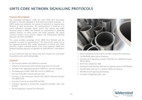 (PDF) UMTS Core Network Signalling Protocols - Widermind CORE NETWORK ...