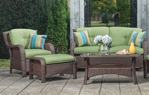 Sawyer 6pc Resin Wicker Patio Furniture Conversation Set, w/ Cilantro Gre… | Wicker patio ...