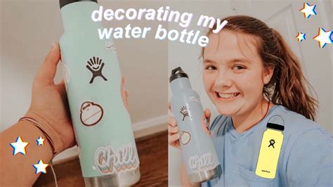 how I make diy aesthetic stickers + decorating my water bottle! - YouTube