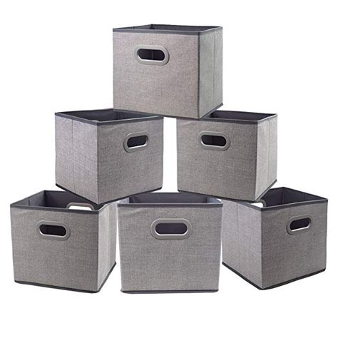 homyfort Cube Storage Bins 11x11,Foldable Baskets Fabric Closet Boxes Containers with Plastic ...