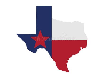 Map of Texas in the Texas Flag Colors Stock Image - Image of star ...