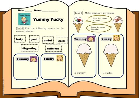 Children's book worksheet) Yumm…: English ESL worksheets pdf & doc