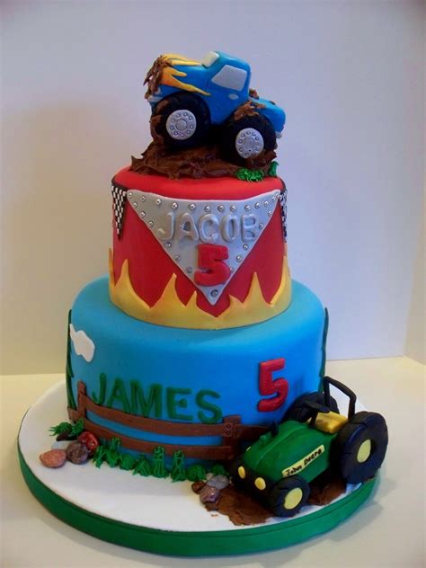 Monster Truck/ Tractor Birthday Cake - CakeCentral.com