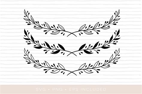 SVG laurel wreath cutfile. Laurel clipart EPS PNG SVG By By Lef ...