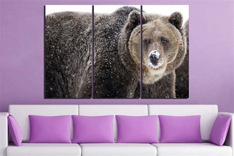 Bear Canvas Animal Wall Art Grizzly Wall Print Forest Animal - Etsy