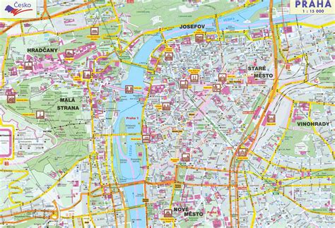 Large detailed road map of Prague city. Prague city large detailed road ...