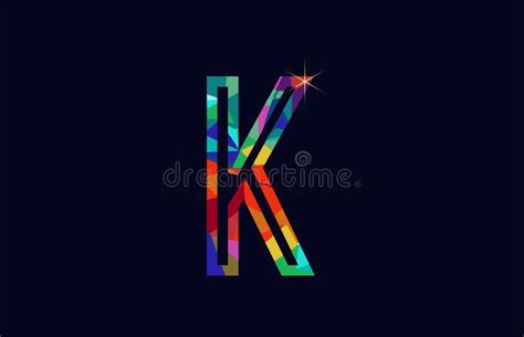 Rainbow Colored Alphabet Letter K Logo Company Icon Design Stock Vector ...