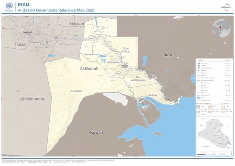 Iraq: Al-Basrah Governorate Reference Map 2020 | OCHA