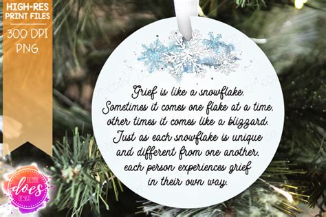 Grief is Like a Snowflake - Front & Back - Sublimation/Printable Desig ...