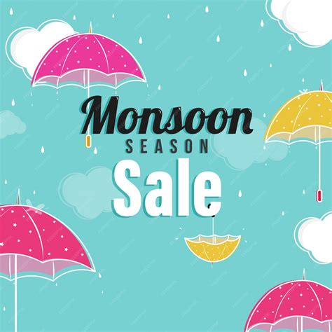 Premium Vector | Monsoon season sale concept