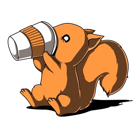 Need More Coffee Squirrel by KomankK on DeviantArt