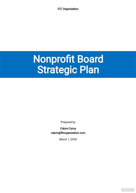 Nonprofit Strategic Plan Template - Google Docs, Word, Apple Pages ...