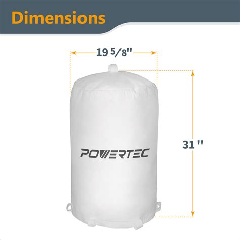 Dust Collector Bag, 21" x 31", 1 Micron-POWERTEC | Buy More Save More