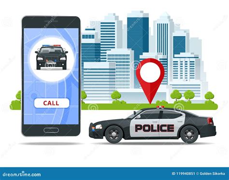 Call Police App on Smartphone Screen. Emergency Call Use by Smartphone ...