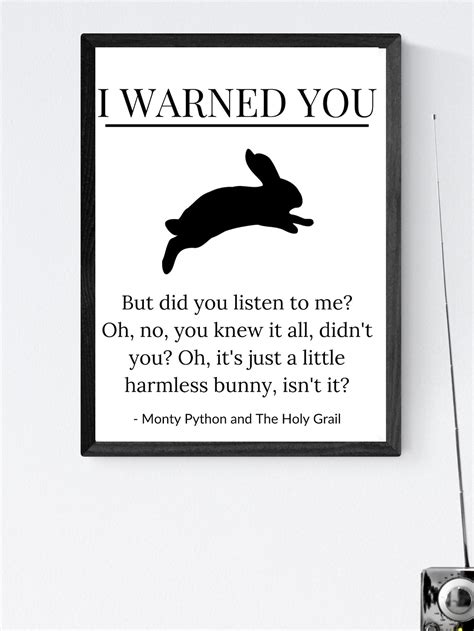 I WARNED YOU About That Rabbit Monty Python Quote Digital - Etsy