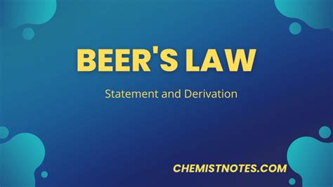 Beer's law: Statement and derivation - Chemistry Notes