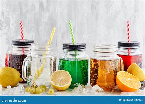 Soda Drinks on Light Background Stock Photo - Image of organic, material: 122417304