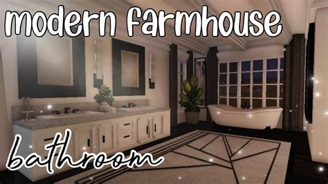 Aesthetic Bloxburg Minimalistic Modern Farmhouse Bathroom | melendezz - YouTube