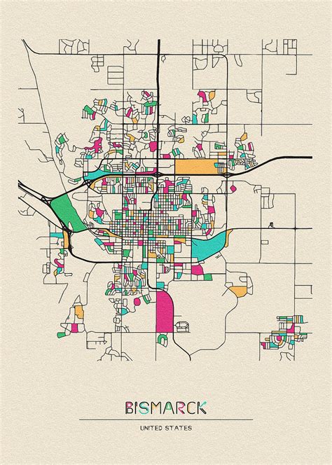 North Dakota Map Drawing