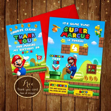 Printable Mario Birthday Invitations - Printable Word Searches