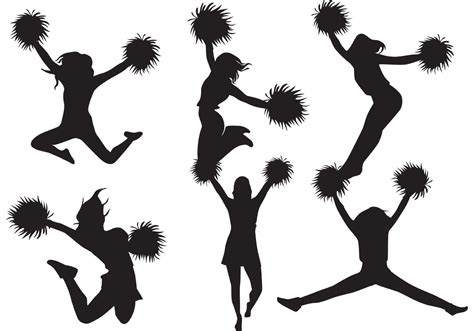 Cheerleader Silhouette Vector Pack 84448 Vector Art at Vecteezy