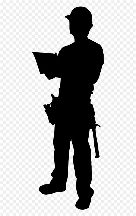 Construction Worker Silhouette Clipart, HD Png Download - vhv