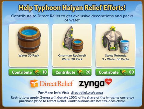 Support Typhoon Haiyan Relief Efforts! - FarmVille 2