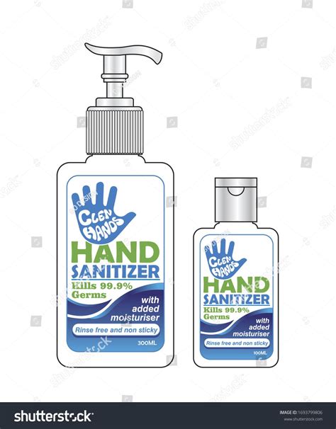 Hand sanitizer label or sticker design with logo vector graphic ...