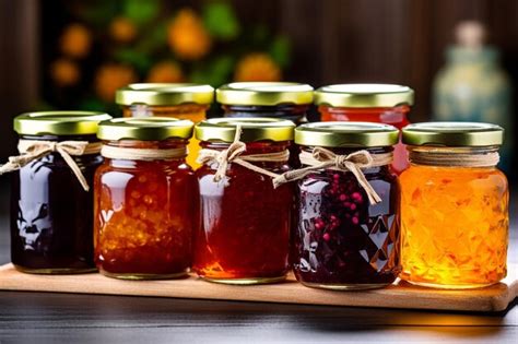 Premium Photo | Homemade jams and preserves displayed in charming glass ...